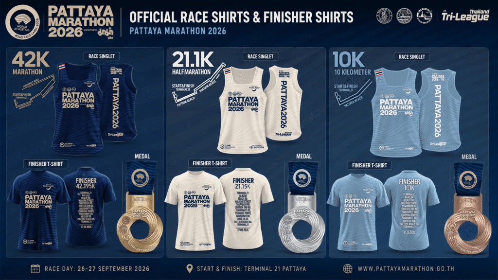 image of the Pattaya Marathon 2026 race shirts