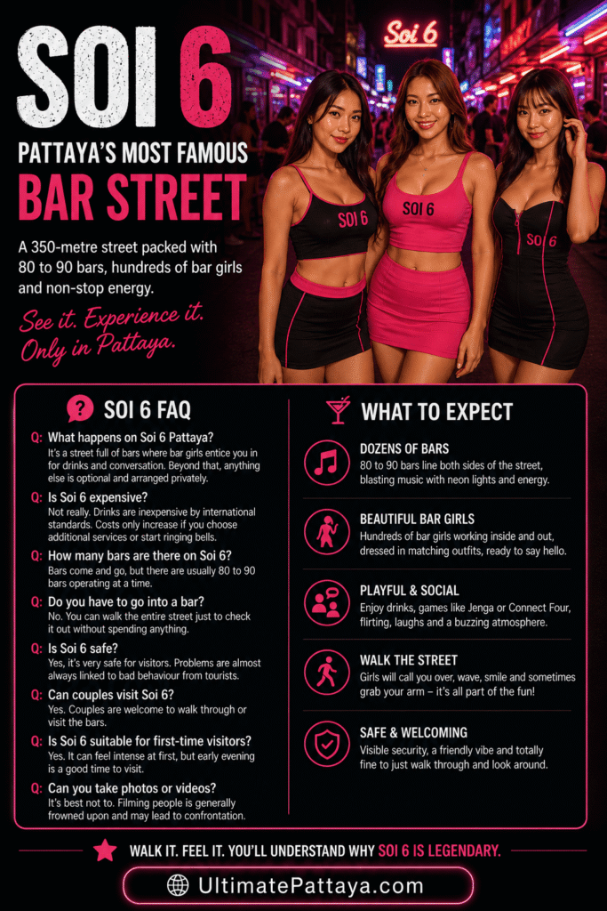 Soi 6 - Pataya's Most Famous Bar Street - Soi 6 FAQ - What to Expect