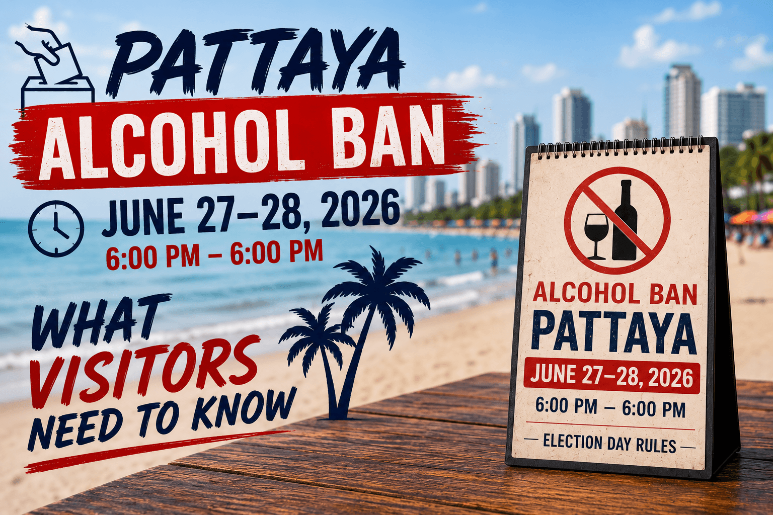 Pattaya Alcohol Ban June 27-28, 2026: Election Day Rules for Tourists
