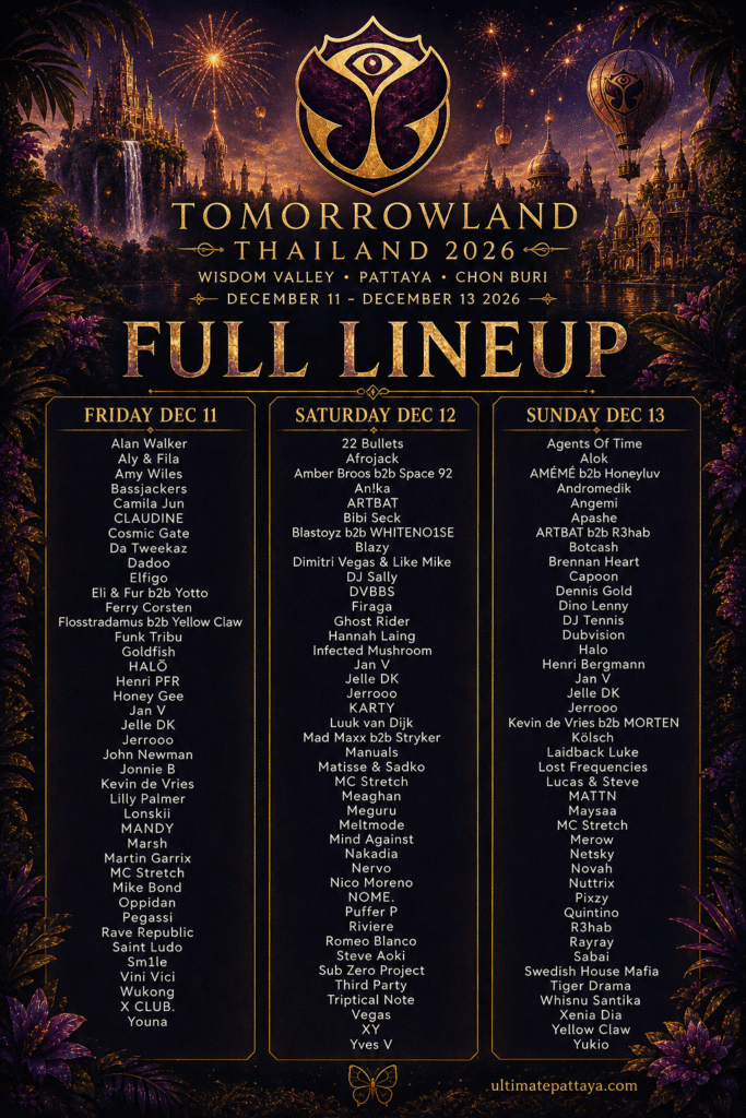 The Tomorrowland Thailand 2026 Full Lineup has been announced