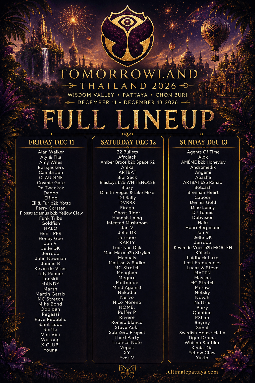 Tomorrowland Thailand 2026 Lineup Revealed