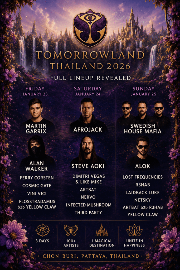 The Tomorrowland Thailand 2026 Lineup has been Revealed