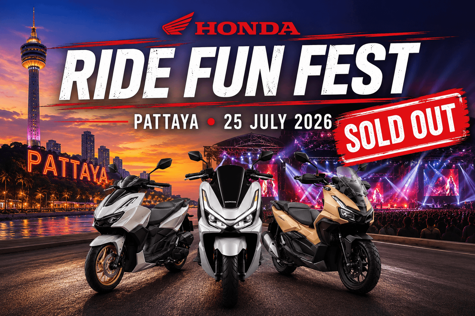 The Honda ONE-SIXTI-ER Ride Fun Fest Comes to Pattaya on July 25 2026