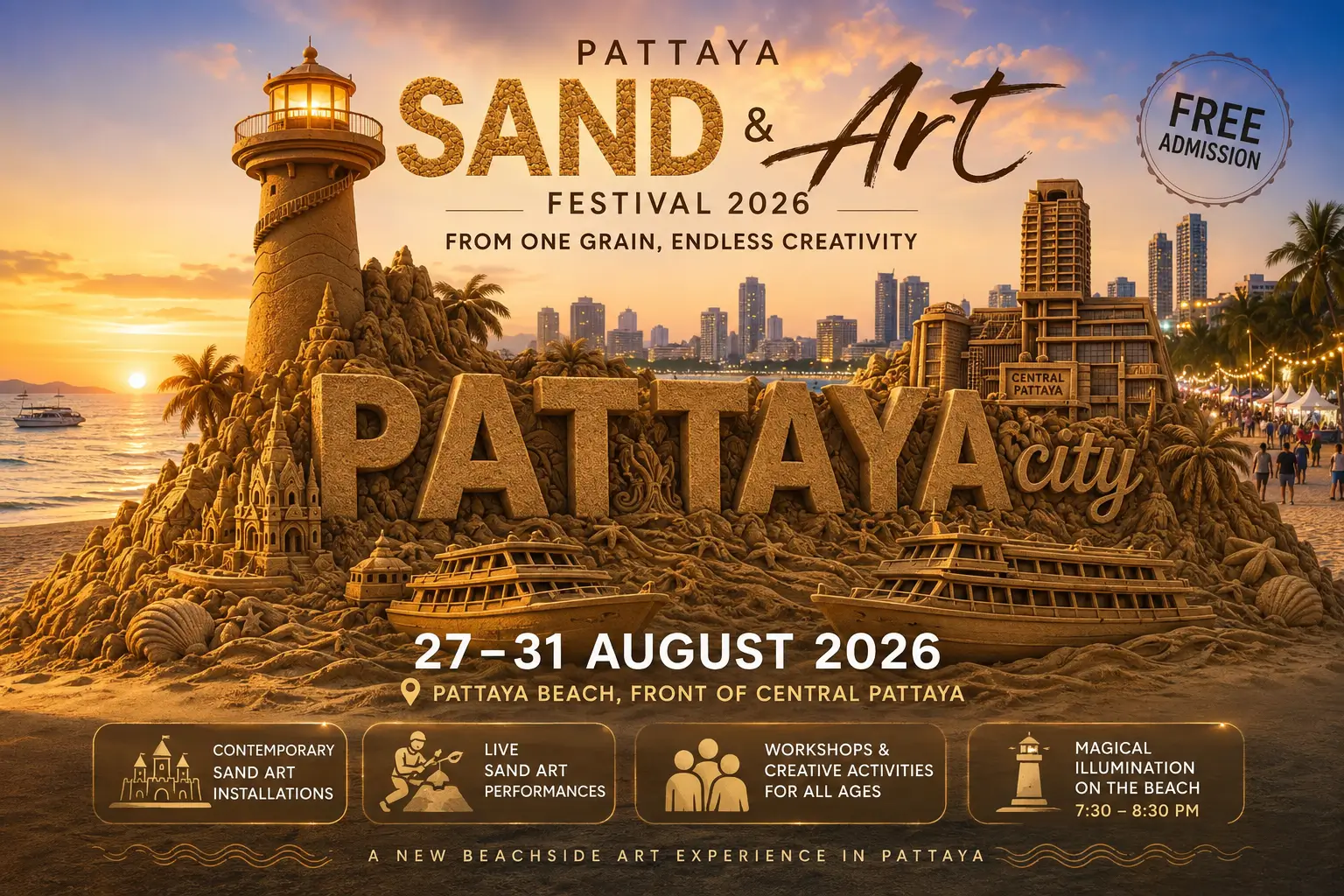 Pattaya Sand & Art Festival 2026: A New Beachside Event Comes to Pattaya